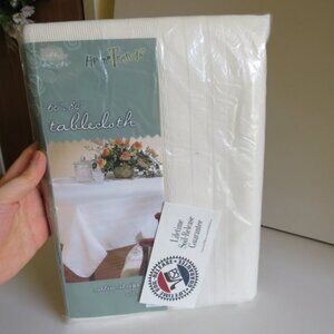 SATIN STRIPE FABRIC TABLECLOTH with lifetime soil release 60x84